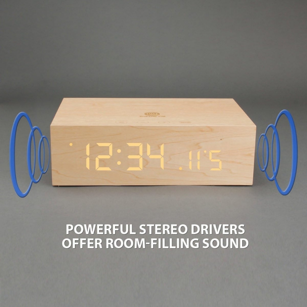 GOgroove BlueSYNC TYM Bluetooth Wireless Stereo Speaker & Wooden Alarm Clock - Picture 7 of 13